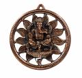 Black Metal Antique Wall Hanging Decor of Ganeshji - 9" Height